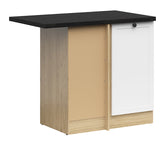 Junona Line - Hjørneskap 60 cm - Venstre - m. benkeplate - Hvit/Eik